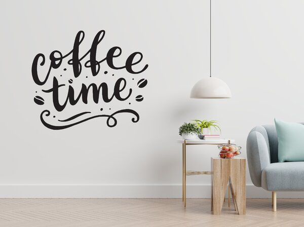 COFFEE TIME - samolepky na zeď Barevná varianta: černá