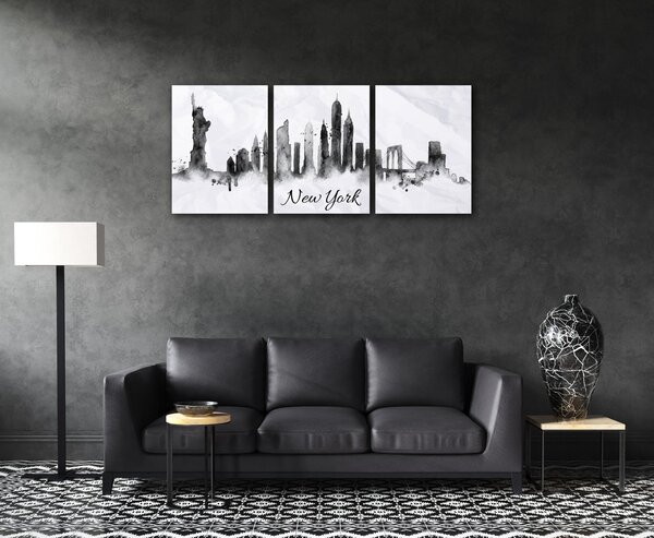 Impresi Obraz New York panorama - 90 x 40 cm (3 dílný)