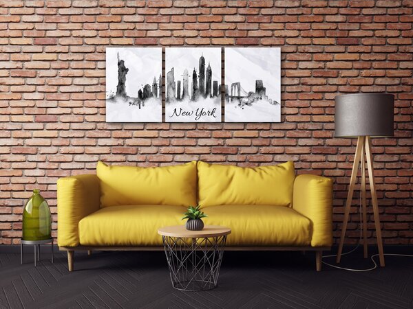 Impresi Obraz New York panorama - 90 x 40 cm (3 dílný)