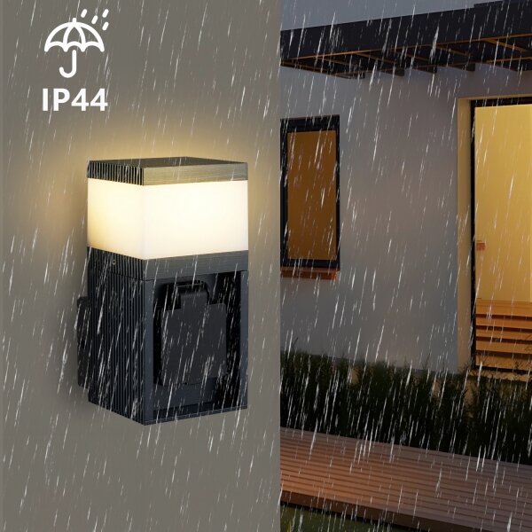 Brilagi - Venkovní lampa se zásuvkou SCHUKO PILLAR 1xG9/11W/230V IP44 antracit