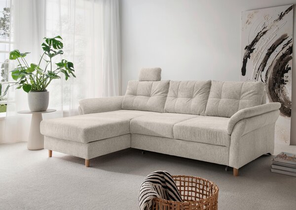 ROHOVÁ SEDAČKA, textil, béžová Livetastic - Sedací soupravy, Online Only
