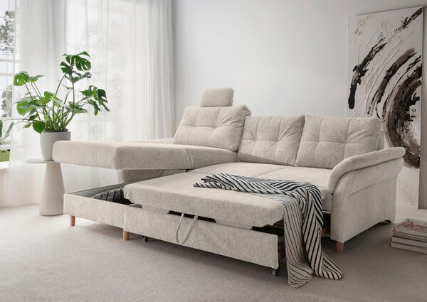 ROHOVÁ SEDAČKA, textil, béžová Livetastic - Sedací soupravy, Online Only
