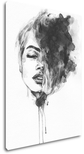 Impresi Obraz Malovaný portrét ženy černobílý - 50 x 70 cm