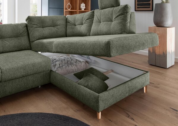 ROHOVÁ SEDAČKA, textil, tmavě zelená Livetastic - Sedací soupravy, Online Only