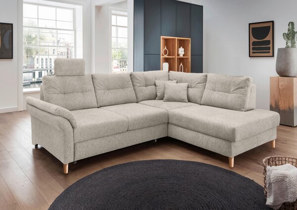 ROHOVÁ SEDAČKA, textil, béžová Livetastic - Sedací soupravy, Online Only