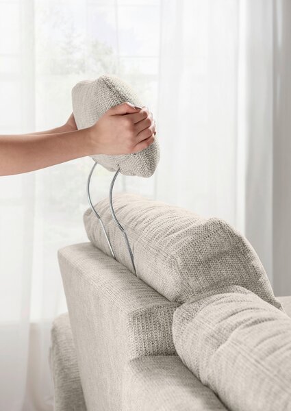 ROHOVÁ SEDAČKA, textil, béžová Livetastic - Sedací soupravy, Online Only