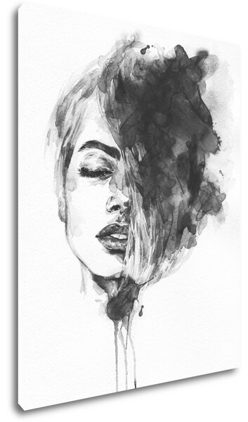Impresi Obraz Malovaný portrét ženy černobílý - 70 x 90 cm