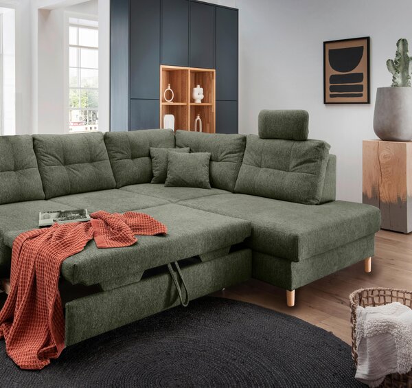 ROHOVÁ SEDAČKA, textil, tmavě zelená Livetastic - Sedací soupravy, Online Only