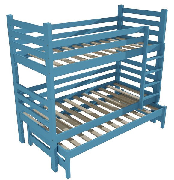 Vomaks Patrová postel s výsuvnou přistýlkou M 008 NEW* Rozměr: 80 x 180 cm, Prostor mezi lůžky: 80 cm, Barva: barva modrá