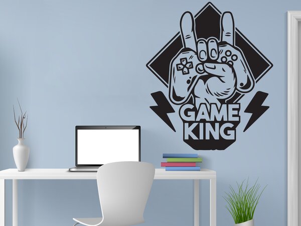 Game king gamer- samolepky na zeď Barevná varianta: černá