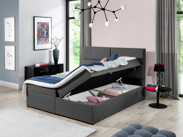 Kontinentální postel s úložným prostorem 140x200 ARLUNE - černá 2