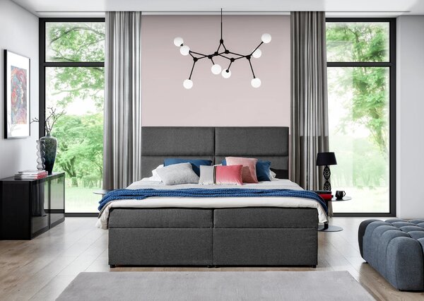 Boxspringová postel 140x200 ARLUNE - tmavě šedá