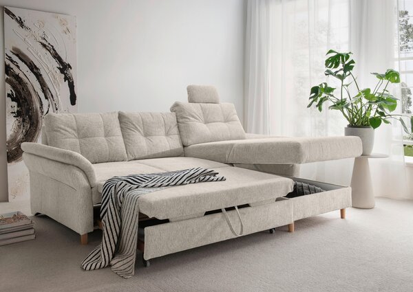 ROHOVÁ SEDAČKA, textil, béžová Livetastic - Sedací soupravy, Online Only