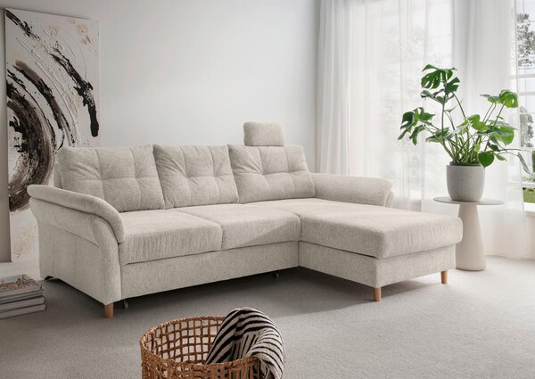 ROHOVÁ SEDAČKA, textil, béžová Livetastic - Sedací soupravy, Online Only