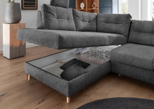 ROHOVÁ SEDAČKA, textil, antracitová Livetastic - Sedací soupravy, Online Only