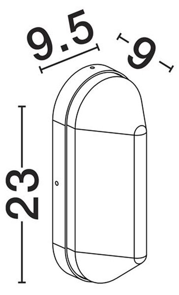 Nova Luce Amel E27 nástěnné oválové svítidlo IP65 StandardníZaoblený