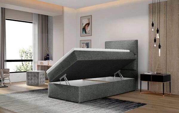 Jednolůžková kontinentální postel 90x200 OAKENLY - světle šedá