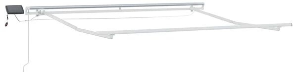 Rám markýzy s LED pásovými světly Bílá 350 x 250 cm Hliník