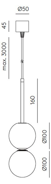 Aromas Dalt G9 závěsné svítidlo ČernáČerná