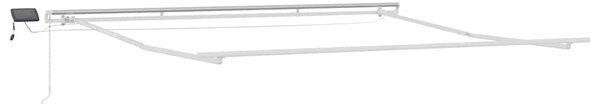 Rám markýzy s LED pásovými světly Bílá 450 × 350 cm Hliník