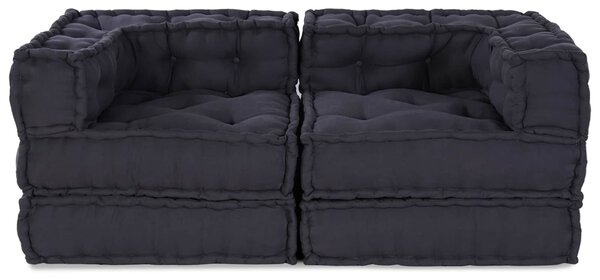 Modulová pohovka 2 pcs Antracitová 140 x 70 x 56 cm Textil