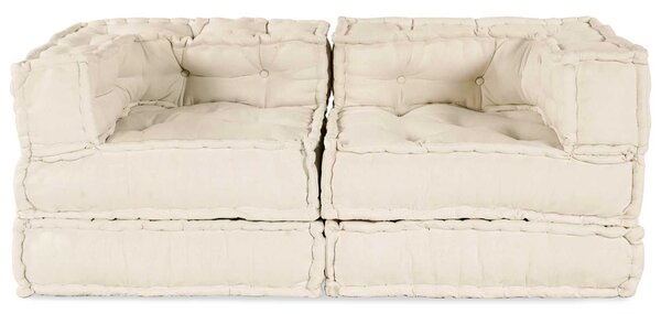 Modulová pohovka 2 pcs Krémová 140 x 70 x 56 cm Textil