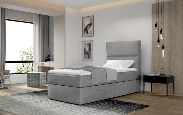 Jednolůžková kontinentální postel 90x200 OAKENLY - světle šedá