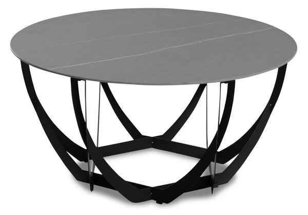 KONFERENČNÍ STOLEK, šedá, černá, kov, kámen, 80/80/40 cm Xora - Konferenční stolky, Online Only