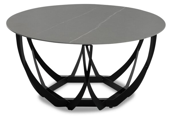 KONFERENČNÍ STOLEK, šedá, černá, kov, kámen, 80/80/40 cm Xora - Konferenční stolky, Online Only