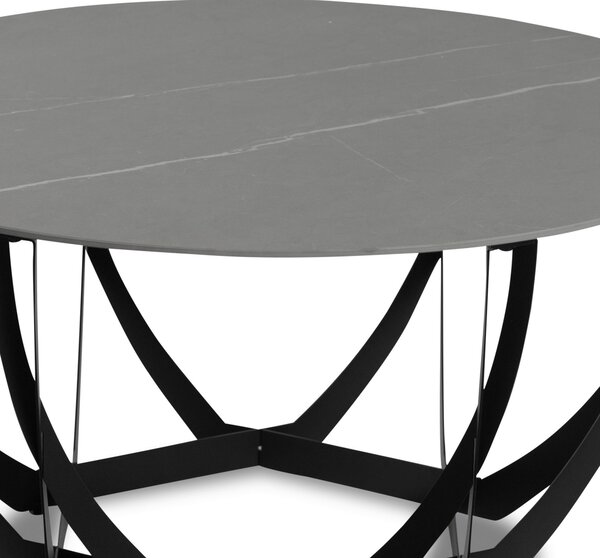 KONFERENČNÍ STOLEK, šedá, černá, kov, kámen, 80/80/40 cm Xora - Konferenční stolky, Online Only