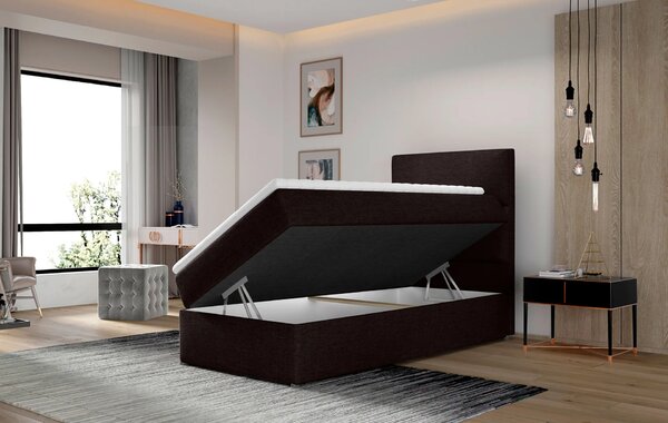 Jednolůžková kontinentální postel 90x200 OAKENLY - hnědá