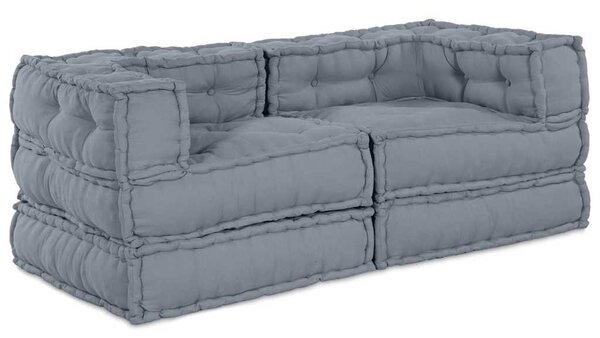 Modulová pohovka 2 pcs Šedá 140 x 70 x 56 cm Textil