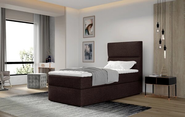 Jednolůžková kontinentální postel 90x200 OAKENLY - hnědá
