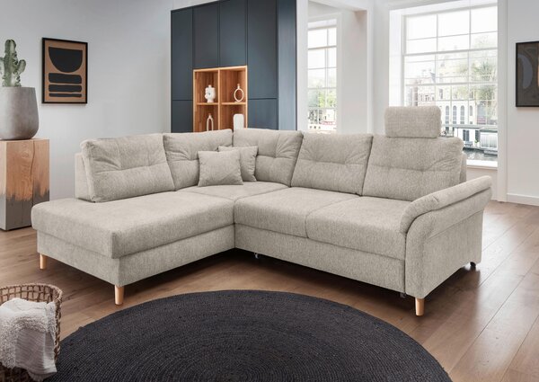 ROHOVÁ SEDAČKA, textil, béžová Livetastic - Sedací soupravy, Online Only