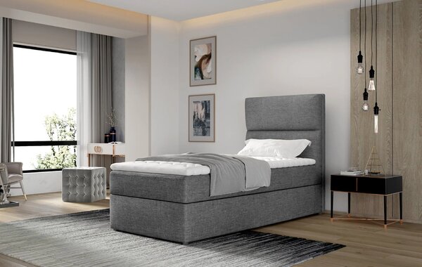 Jednolůžková kontinentální postel 90x200 OAKENLY - antracitová