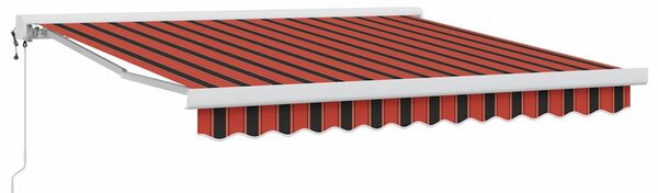 Stahovací markýza Oranžová a hnědá 300 x 250 cm Textil a kov