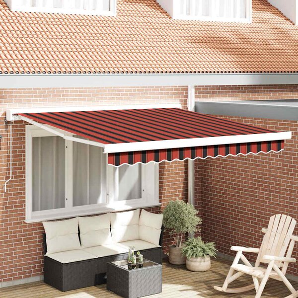 Stahovací markýza Oranžová a hnědá 300 x 250 cm Textil a kov