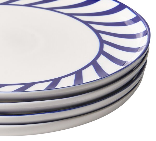 Sada 24 kusů nádobí SHISO Porcelán Bílá/Modrá