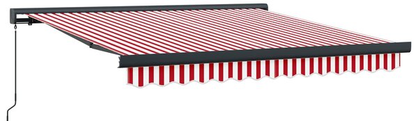 Stahovací markýza Červená a Bílá 300 x 250 cm Plátno a hliník