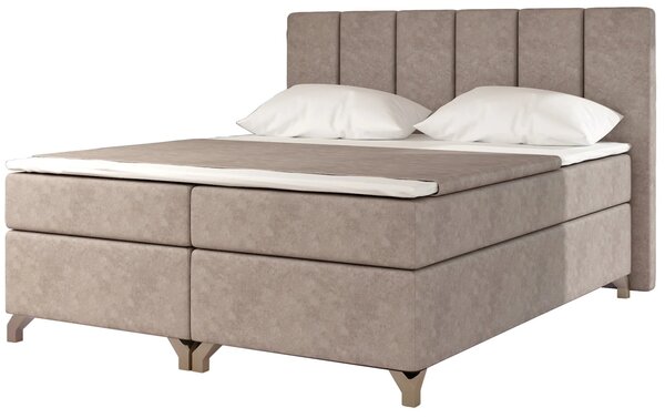 Boxspringová postel 140x200 BRALIO - tmavě béžová
