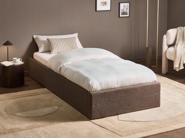 Postel s úložným prostorem bez čela Buklé DINAN 90 x 200 cm Taupe
