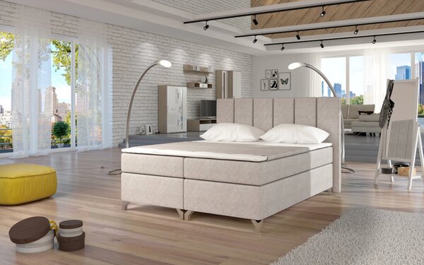 Boxspringová postel 140x200 BRALIO - béžová