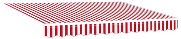 Stahovací markýza Červená a Bílá 300 x 250 cm Textil a kov