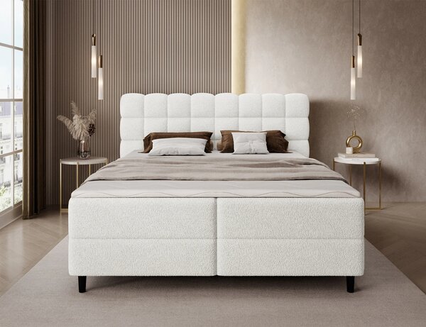 Boxspringová postel 140x200 MIRELLO - bílá