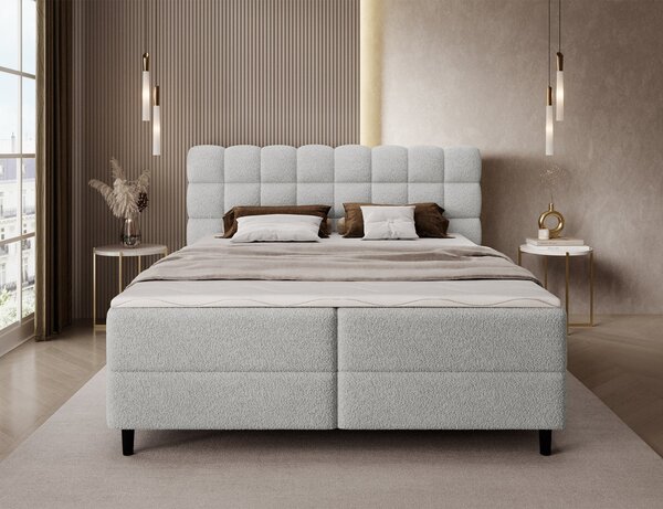 Boxspringová postel 140x200 MIRELLO - světle šedá