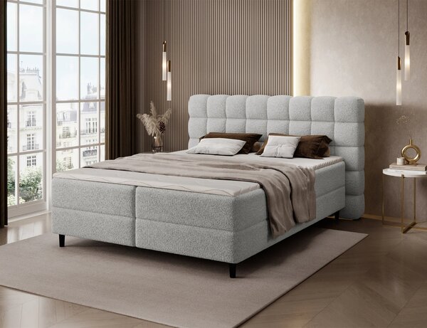 Boxspringová postel 140x200 MIRELLO - světle šedá