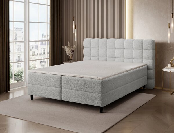 Boxspringová postel 140x200 MIRELLO - světle šedá