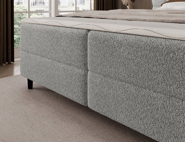 Boxspringová postel 140x200 MIRELLO - světle šedá