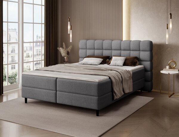 Boxspringová postel 140x200 MIRELLO - tmavě šedá