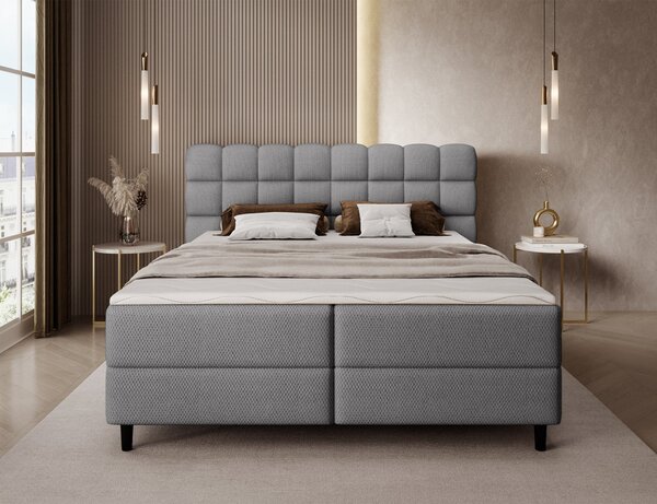 Boxspringová postel 140x200 MIRELLO - tmavě šedá